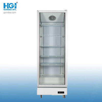 قوي 500L خنک کننده مستقیم شیشه قالب دار تک درب ایستاده نمایشگاه خنک کننده