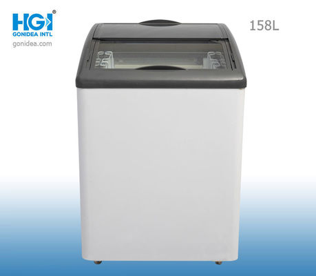 یخچال فریزر درب منحنی شیشه ای 158 لیتری بستنی فریزر سوپرمارکت CB Display