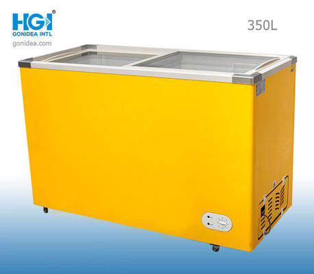 فریزر درب شیشه ای کشویی 350 لیتری فریزر عمیق 60 هرتز با پوشش سفید آلیاژی