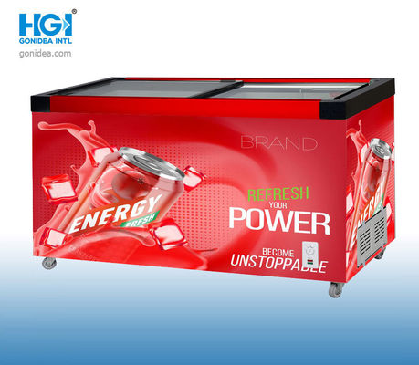 فریزر دوگانه با ظرفیت بزرگ 49.2 اینچی HGI با درب کشویی منهای 18C 4 چرخ