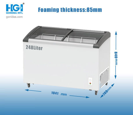 CCC Meat Display Deep Freezer 248 لیتری بستنی فریزر روی شیشه ای
