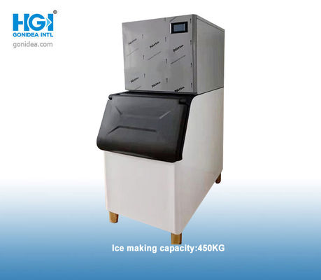 دستگاه مکعب یخ اتوماتیک تجاری SS304 R134a 450 کیلوگرم میعان آب